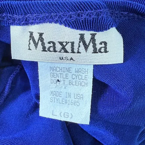 Vintage 80s 90s Blue Slinky Stretch Long Vest Dark Fairy Whimsigoth Witchy L - Picture 7 of 9